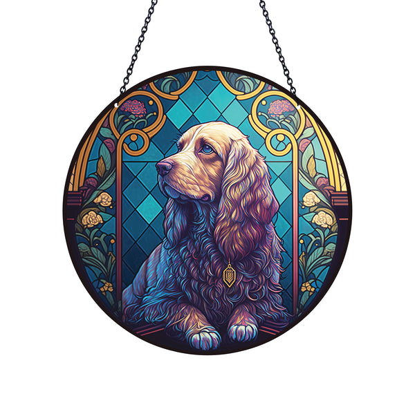 Brown Spaniel Suncatcher with Chain #SC227 by d'ears