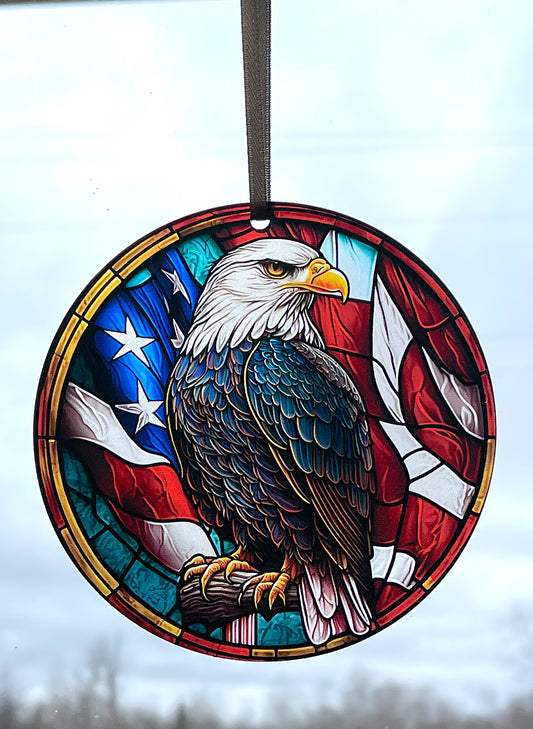 Patriotic Eagle, Acrylic Window Ornament #SC225