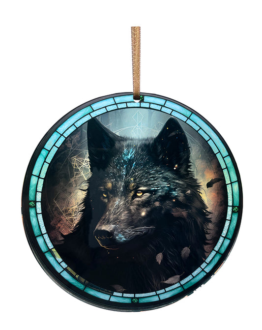 Black Wolf, Acrylic Window Ornament #SC239
