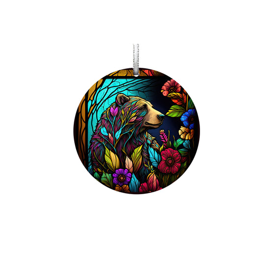 Flower Bear, Acrylic Window Ornament #SC255