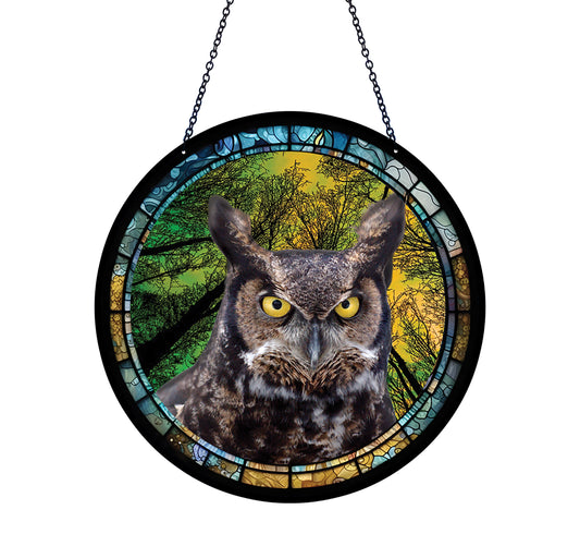Tree Top Owl Acrylic Suncatcher with Chain #SC256 by d'ears