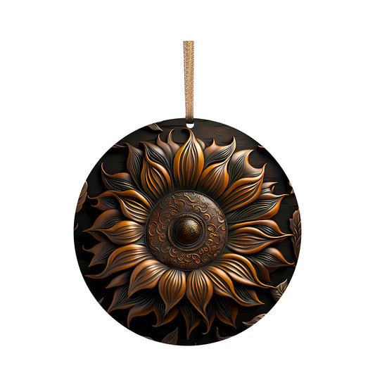 Ornate Sunflower, Acrylic Window Ornament #SC284