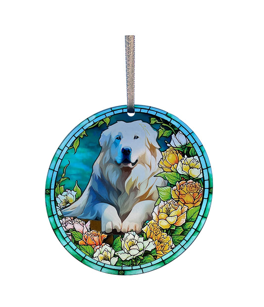 Great Pyrenees, Acrylic Window Ornament #SC294 by d'ears