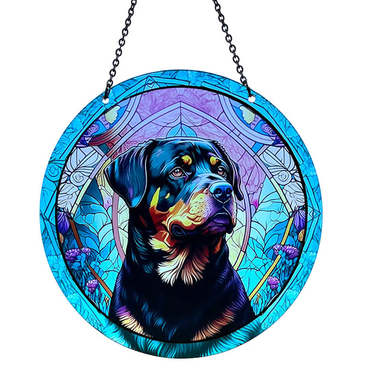 Rottweiler Acrylic Suncatcher with Chain #SC297 by d'ears