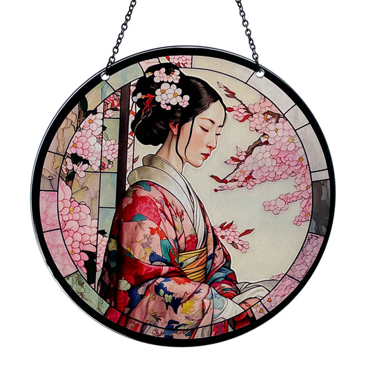 Japanese Girl Acrylic Suncatcher with Chain #SC309 by d'ears
