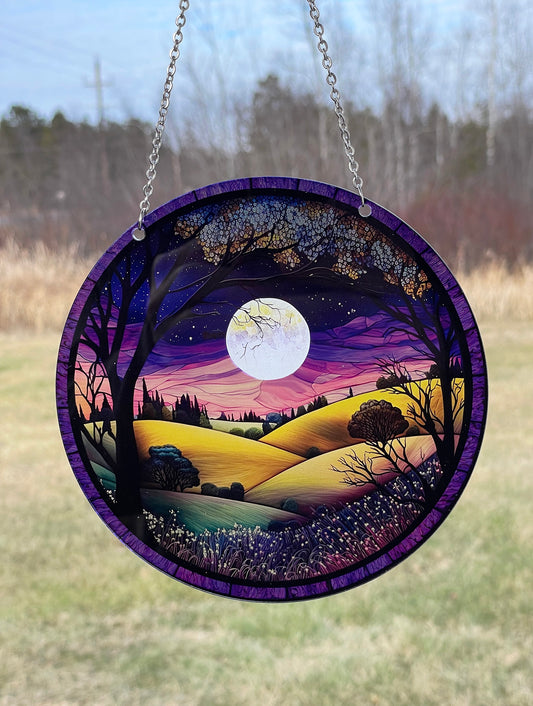 Moon Landscape Acrylic Suncatcher with Chain #SC312 by d'ears