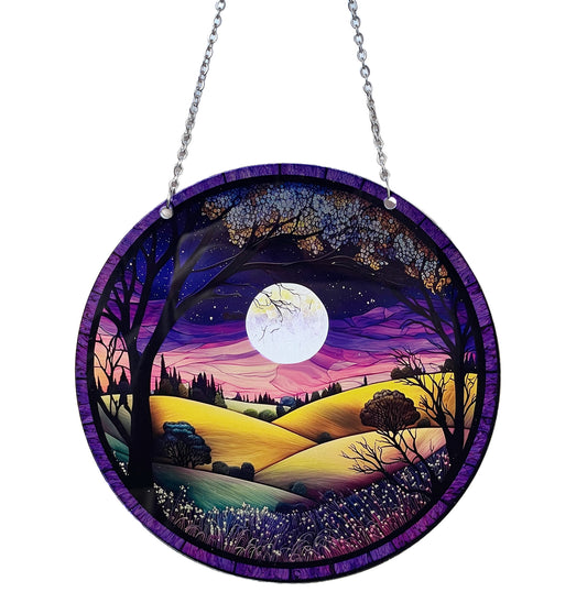 Moon Landscape Acrylic Suncatcher with Chain #SC312 by d'ears