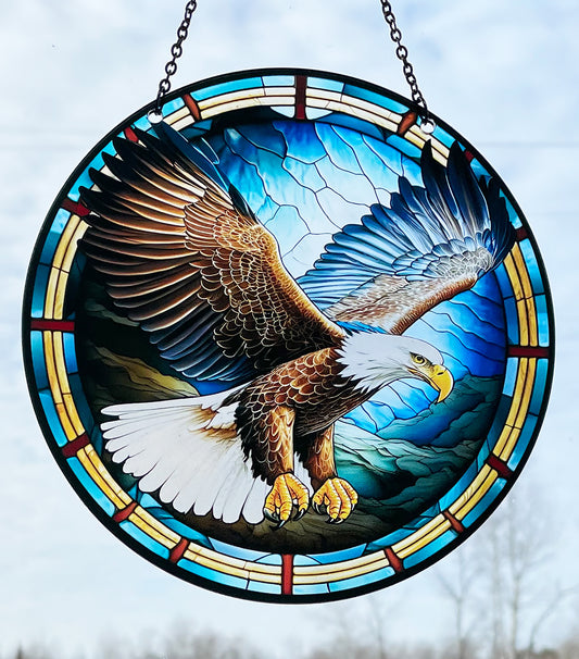 Eagle in Flight Acrylic Sun Catcher with Chain #SC313 by d'ears