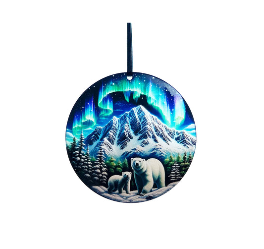 Polar Bear and Cub, Acrylic Window Ornament #SC343