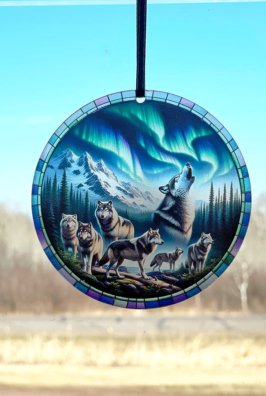 Wolf Pack, Acrylic Window Ornament #SC344