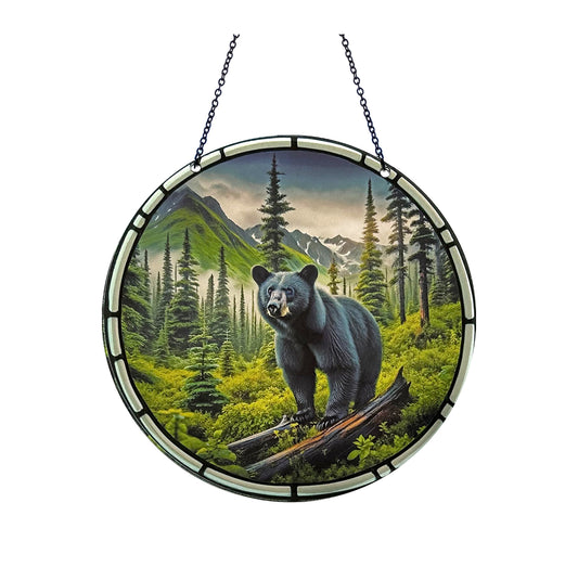 Black Bear Acrylic Suncatcher with Chain #SC362 by d'ears