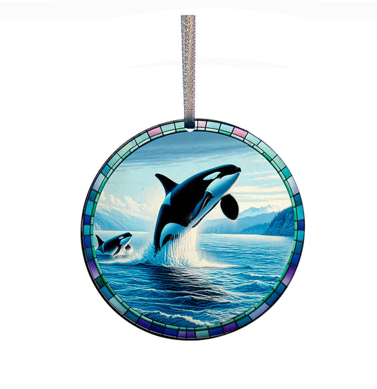 Orca Breach, Acrylic Window Ornament #SC366