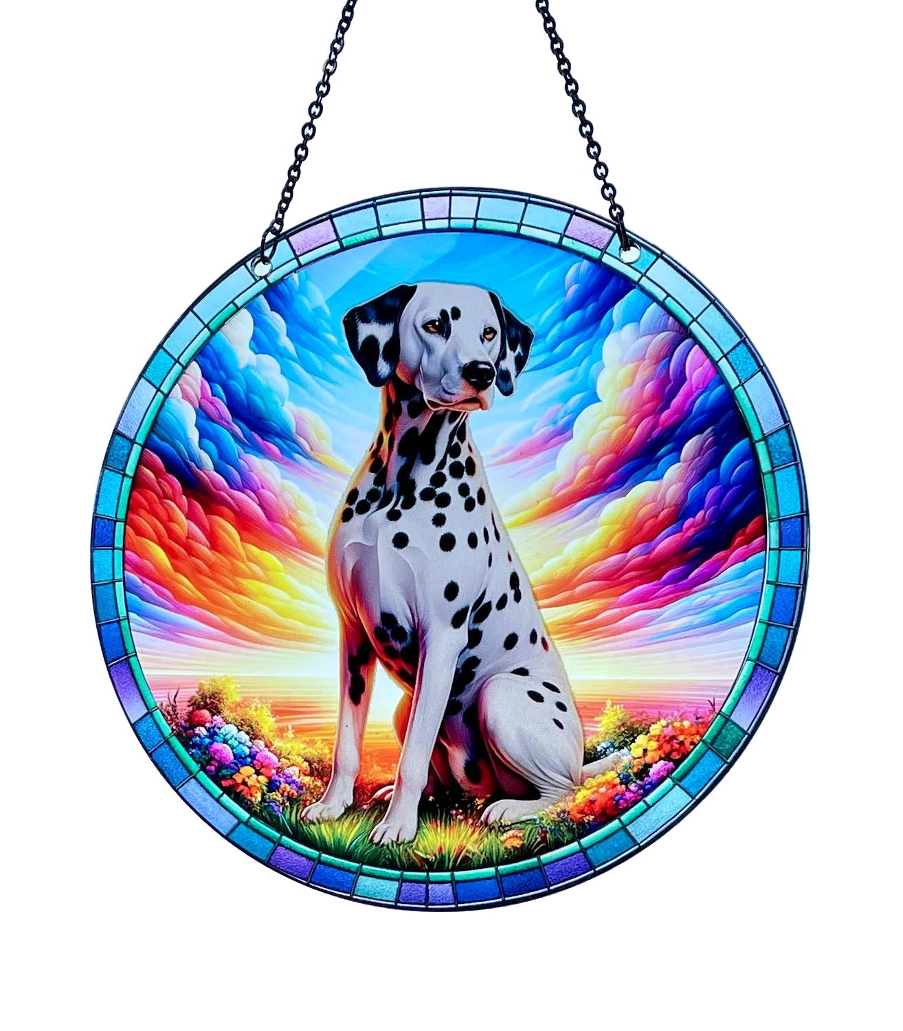 Dalmation Acrylic Suncatcher with Chain #SC375 by d'ears, 6 inch, made in the USA, Dog gift