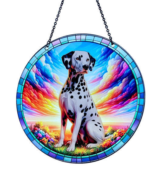 Dalmation Acrylic Suncatcher with Chain #SC375 by d'ears, 6 inch, made in the USA, Dog gift