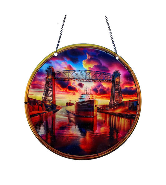 Aerial Lift Bridge Acrylic Suncatcher with chain #SC399 by d'ears