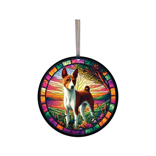 Basenji Acrylic Window Ornament #SC439 by d'ears
