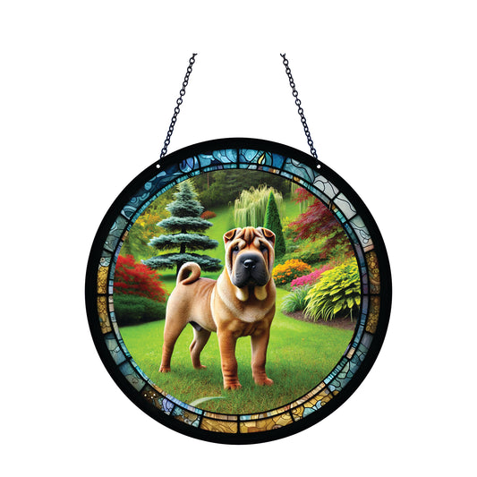 Shar Pei Acrylic Suncatcher with chain #SC479 by d'ears