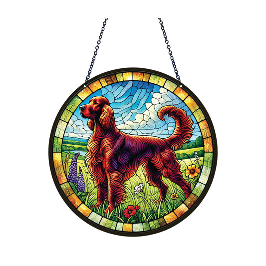 Irish Setter Acrylic Suncatcher #SC507 by d'ears