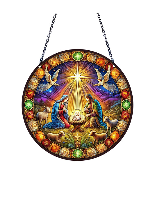 Nativity Scene Acrylic Suncatcher with chain #SC595 by d'ears