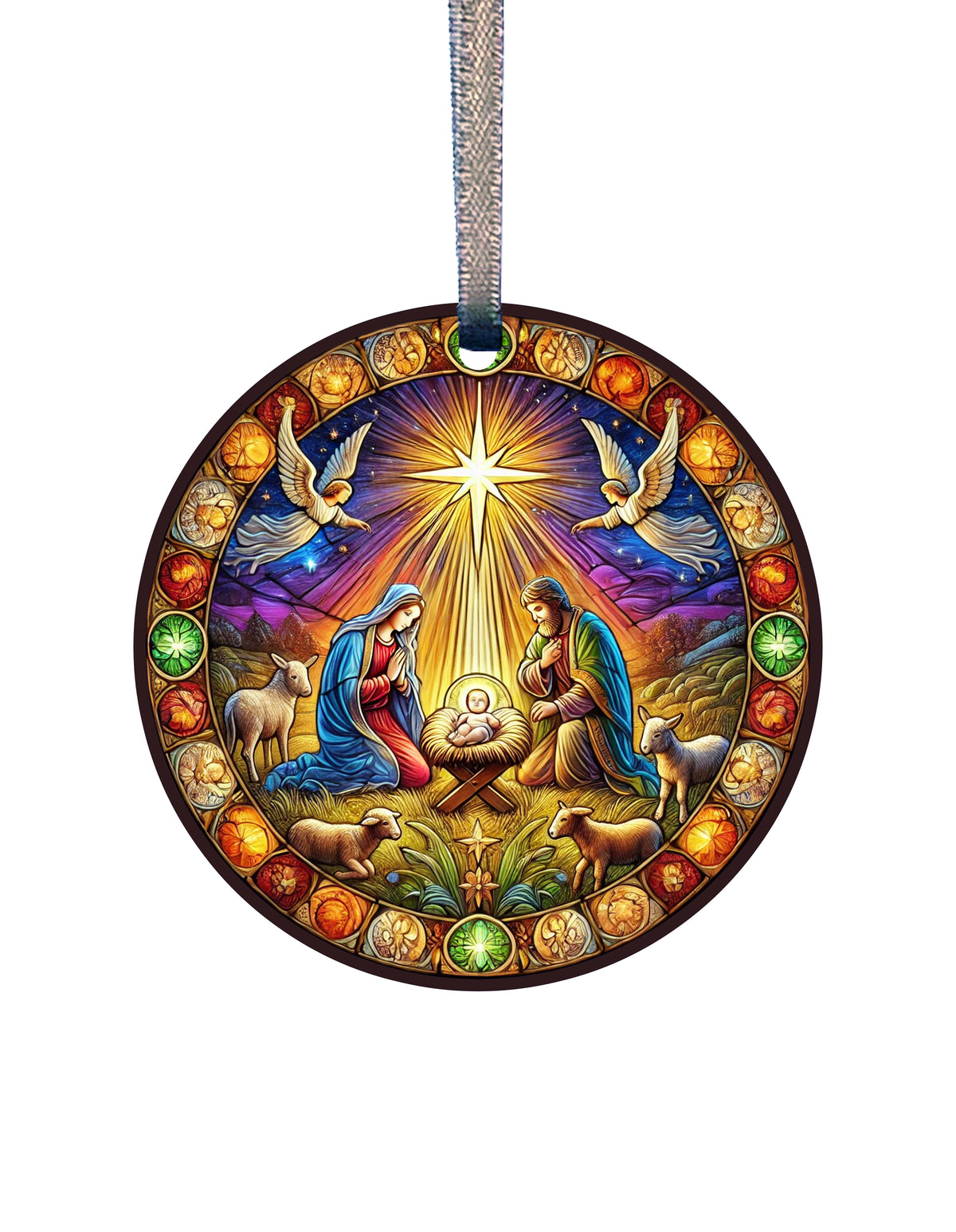 Nativity Scene Acrylic Window Ornament #SC597 by d'ears