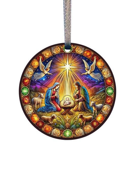Nativity Scene Acrylic Window Ornament #SC597 by d'ears