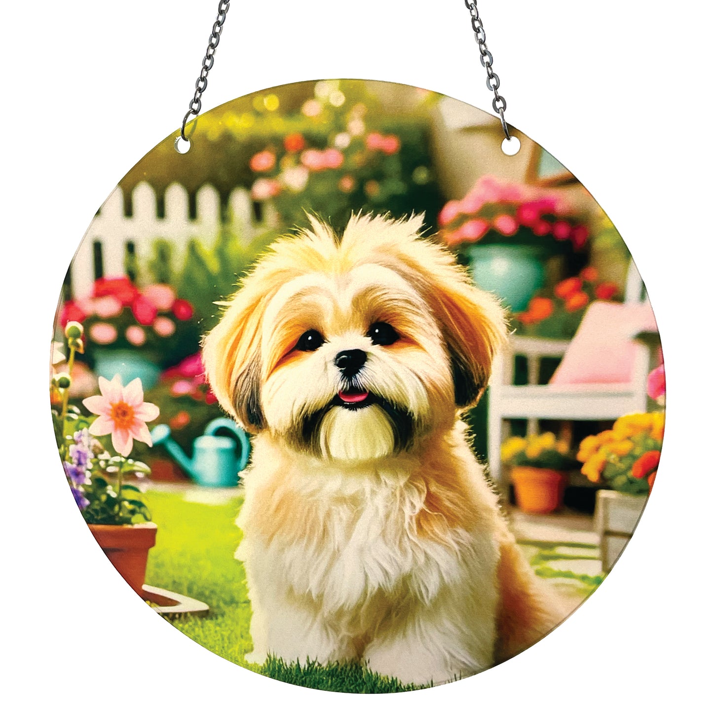 Shih Tzu Acrylic Suncatcher with Chain #SC774 Made in the USA