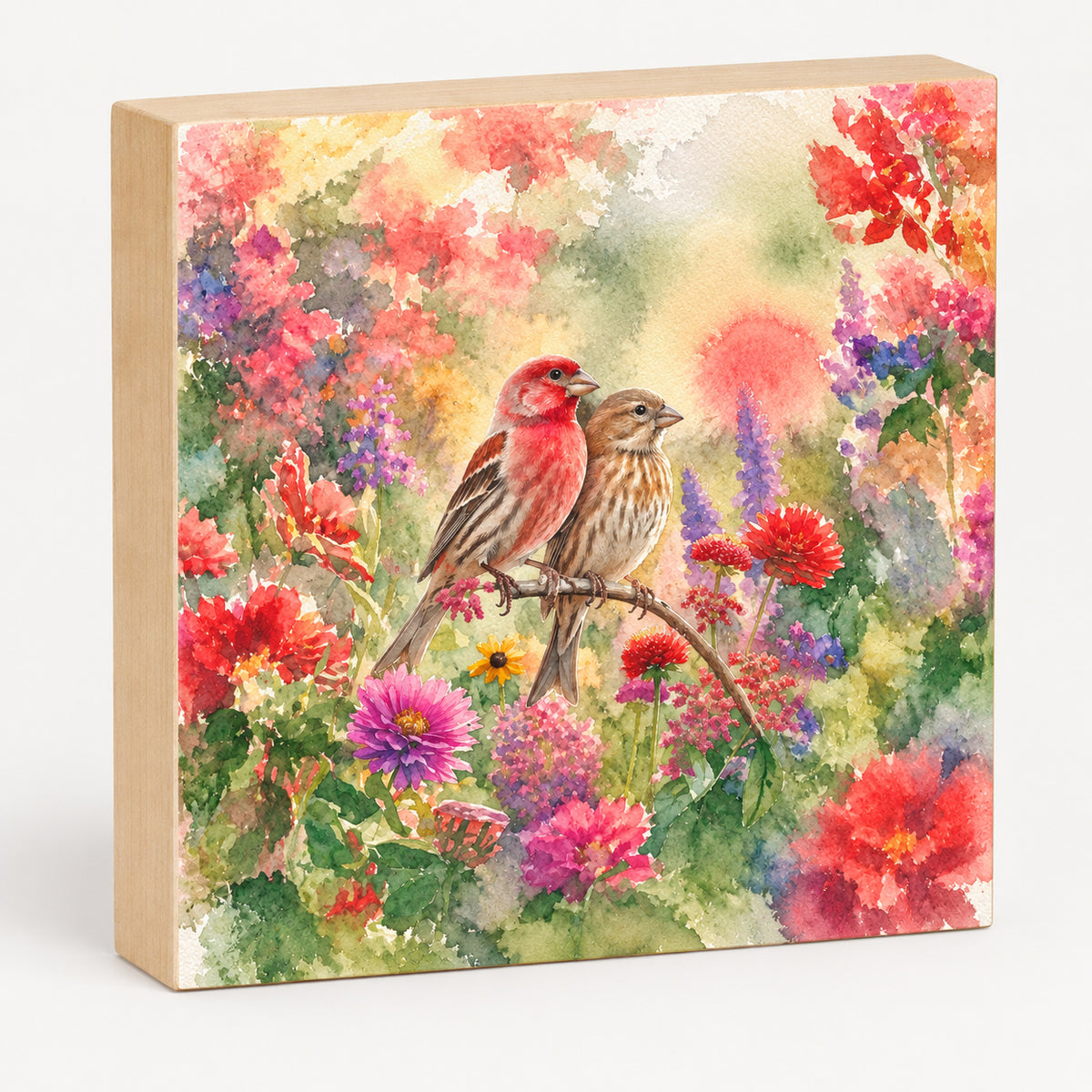 House Finch, Block Art, Cabin Shelf Sitter, Made in the U.S.A. by small family business (Copy)