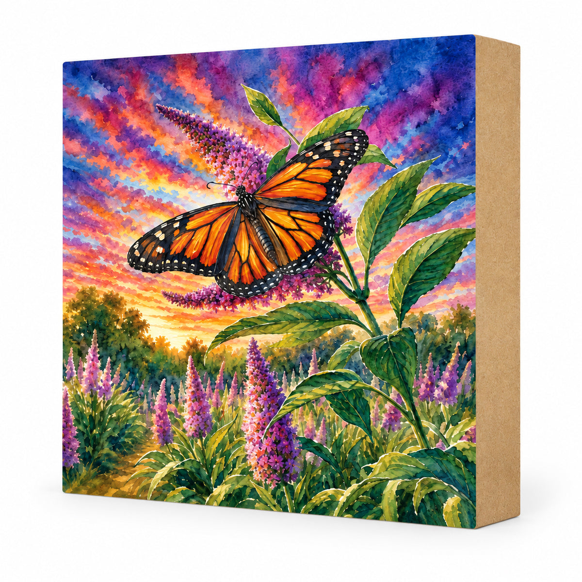 Monarch Butterfly, Block Art, Cabin Shelf Sitter, Made in the U.S.A. by small family business