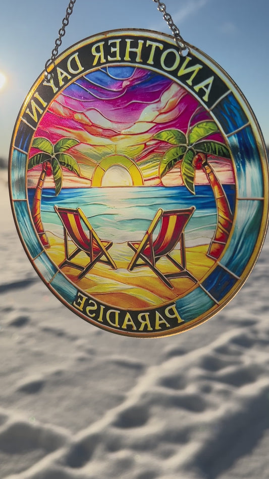 Another Day in Paradise South Acrylic Suncatcher with Chain #SC588 by d'ears