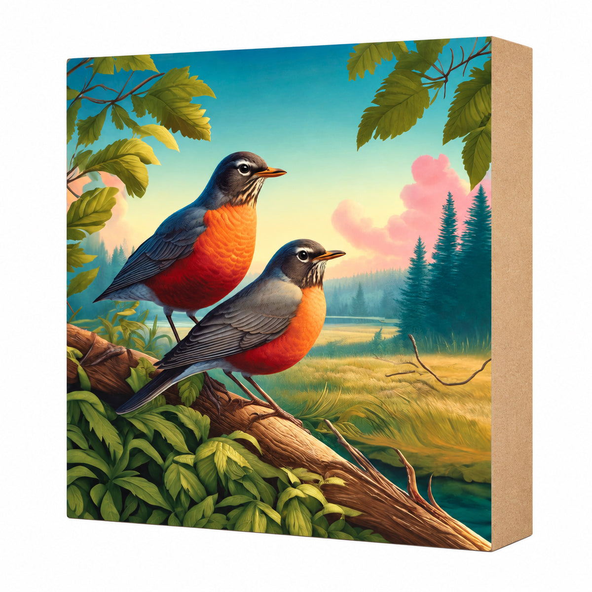 Robin Block Art, Cabin Shelf Sitter, Made in the U.S.A. by small family business (Copy) (Copy)