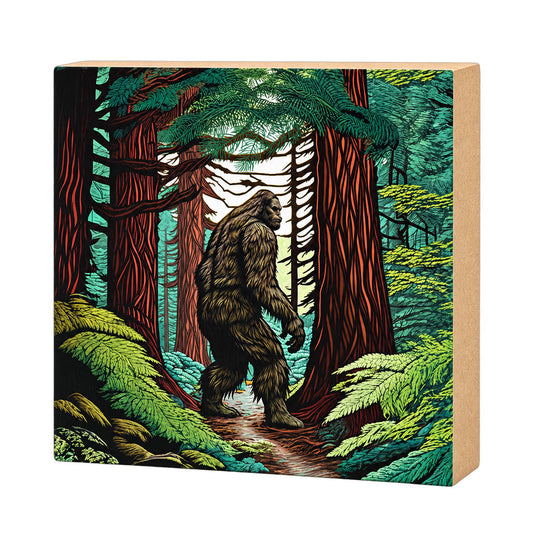 Sasquatch Block Art, Big foot Shelf Sitter, Made in the U.S.A.