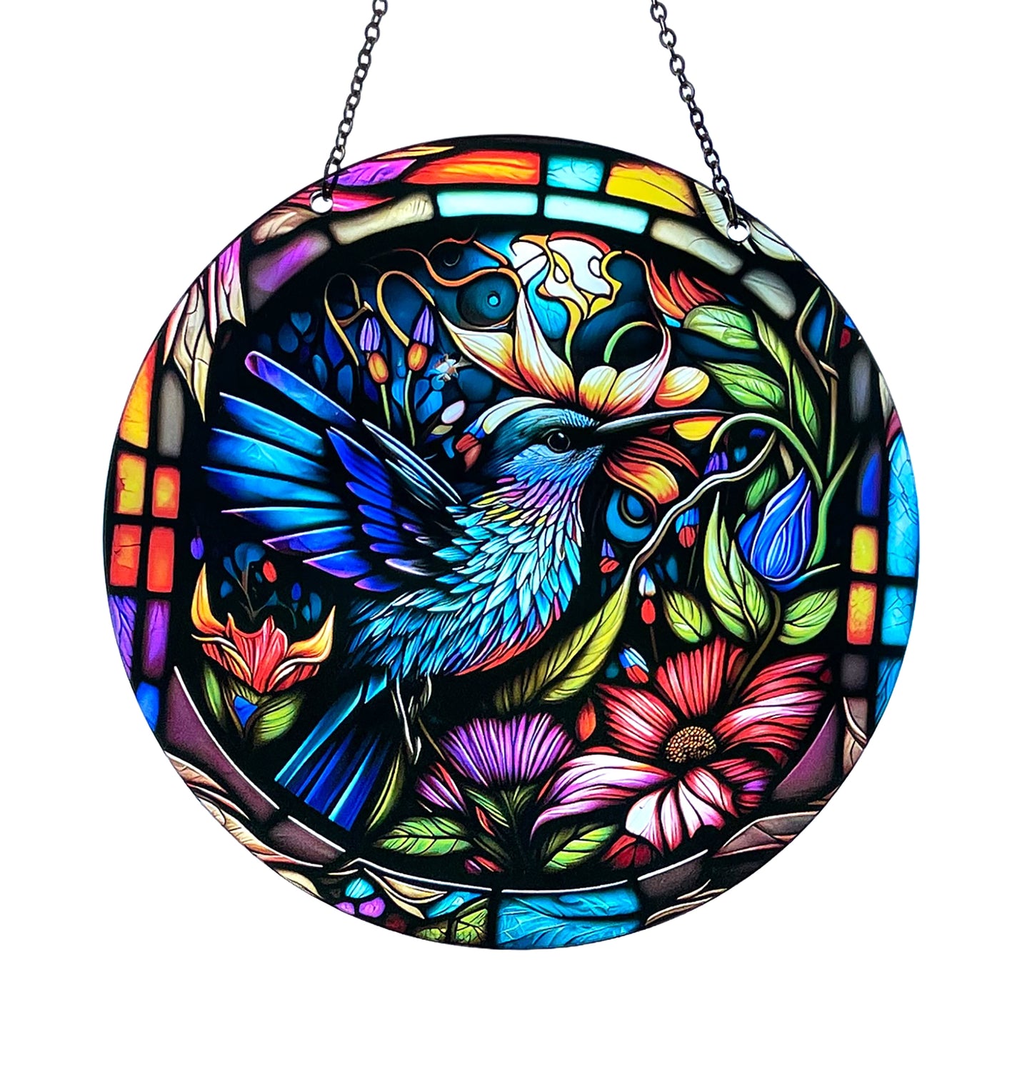 Colorful Hummingbird Acrylic Suncatcher with Chain #SC116 by d'ears