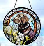 Chocolate Labrador Suncatcher with Chain #SC118 by d'ears