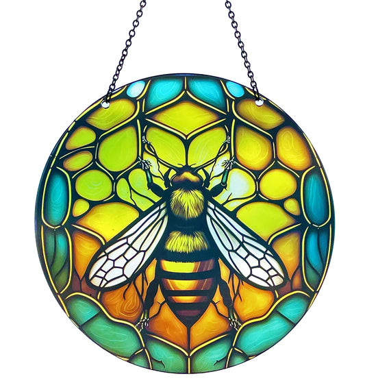 Honeycomb Bee Acrylic Suncatcher with Chain #SC127 by d'ears