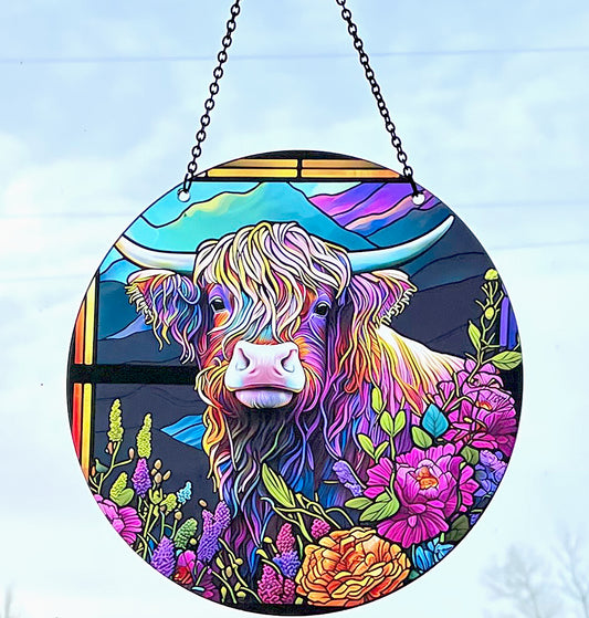 Highland Cow Acrylic Suncatcher with Chain #SC234 by d'ears