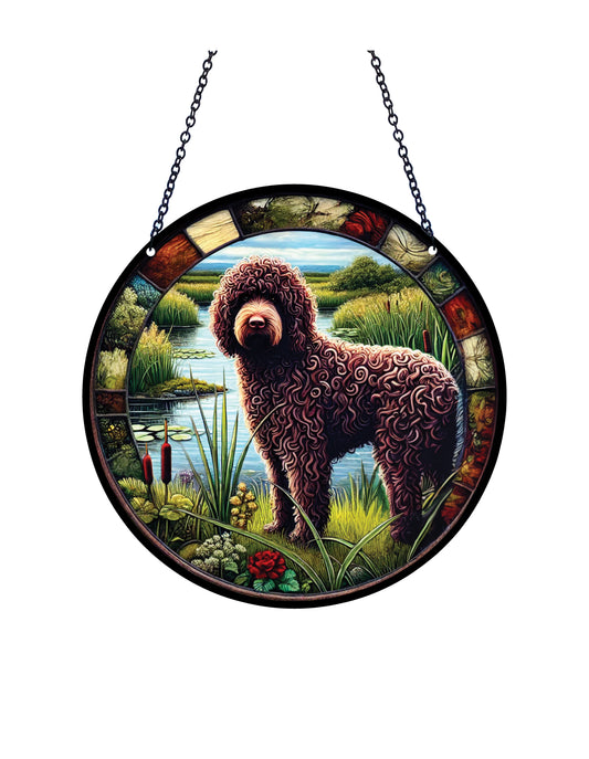 Lagotto Romagnolo Acrylic Suncatcher with chain #SC474 by d'ears
