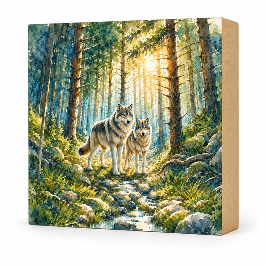 Timberwolves Block Art, Cabin Shelf Sitter, Made in the U.S.A. by small family business (Copy)