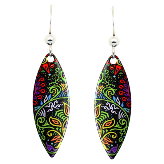 Caribbean Earrings, sterling silver French hooks, Item# 1202