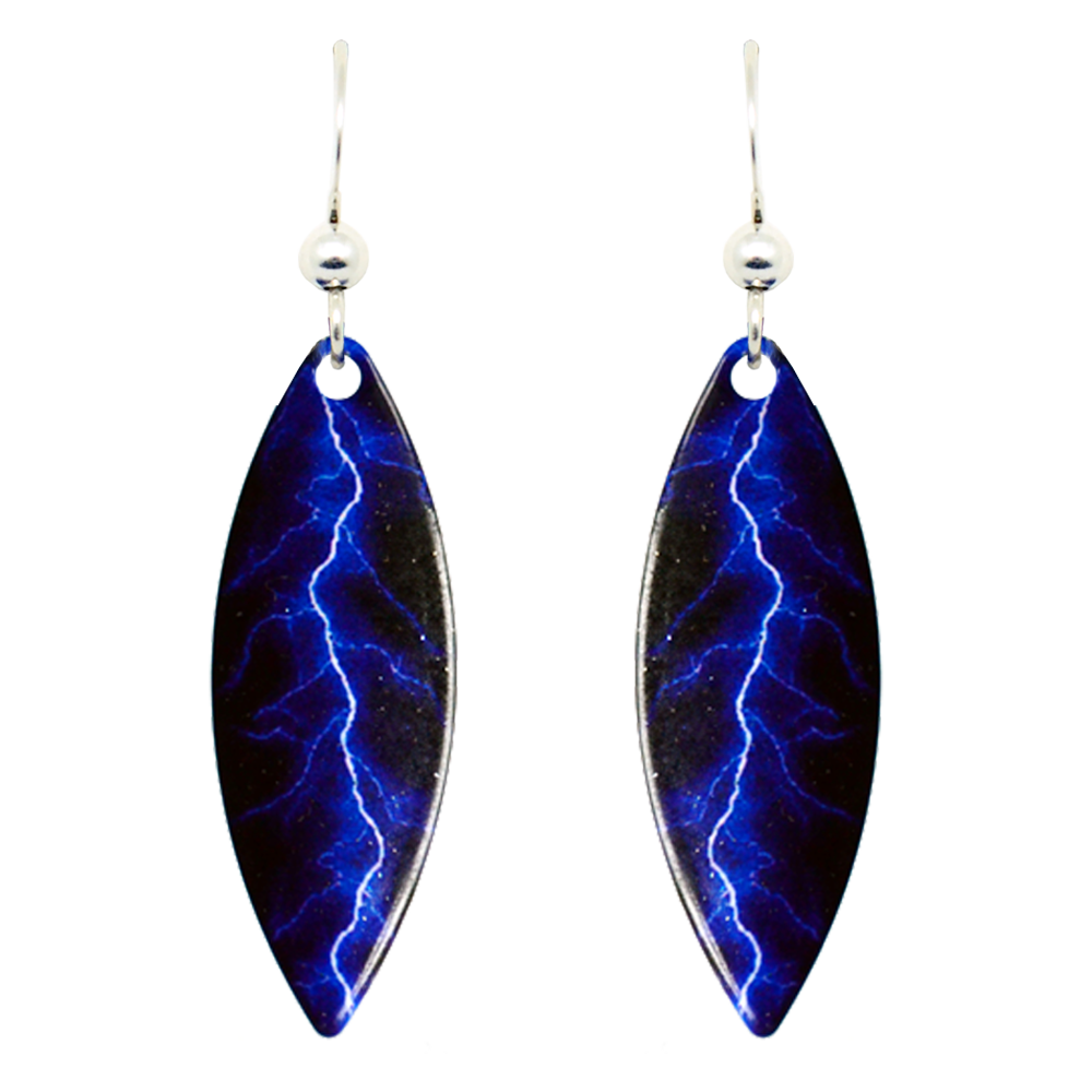 Blue Lightning Earrings, Sterling Silver Earwires, Item# 1239