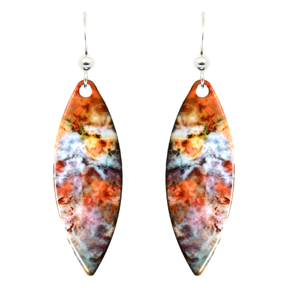 Carina Nebula Earrings, sterling silver French Hooks, Item# 1243