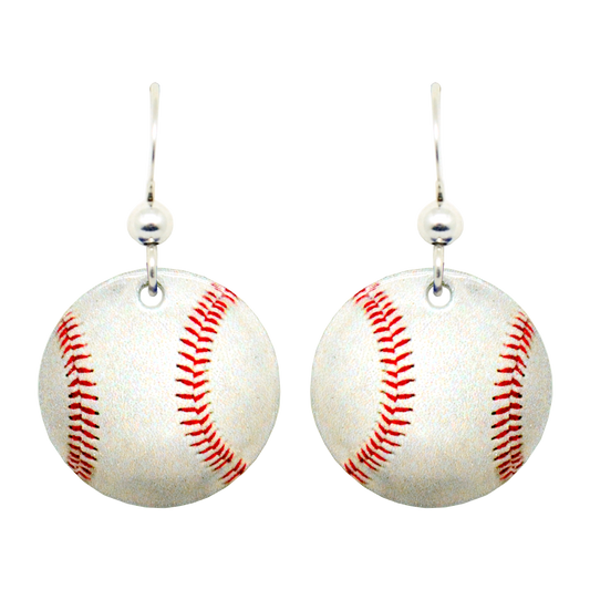 Baseball Earrings, Sterling Silver Earwires, Item# 1431