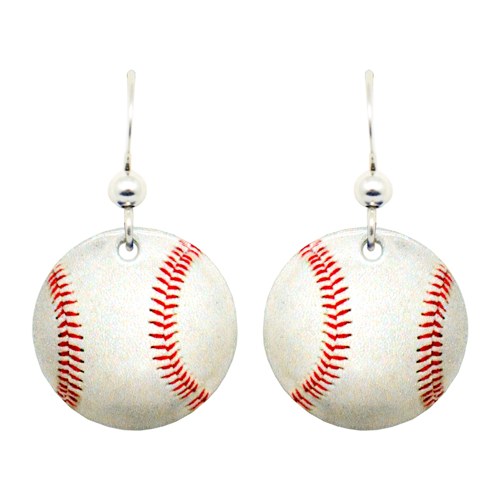 Baseball Earrings, Sterling Silver Earwires, Item# 1431