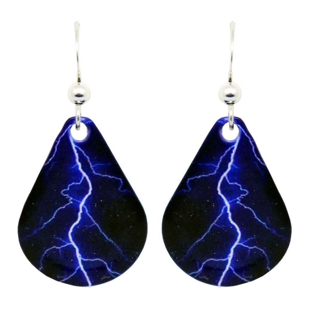 Blue Lightning Earrings, Sterling Silver Earwires, Item# 1487