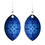 Blue Medallion Earrigs, Sterling Silver Earwires, Item# 1493