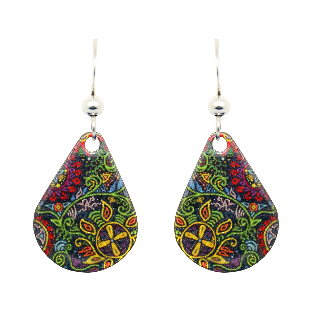 Caribbean Earrings, sterling silver French hooks, Item# 1620