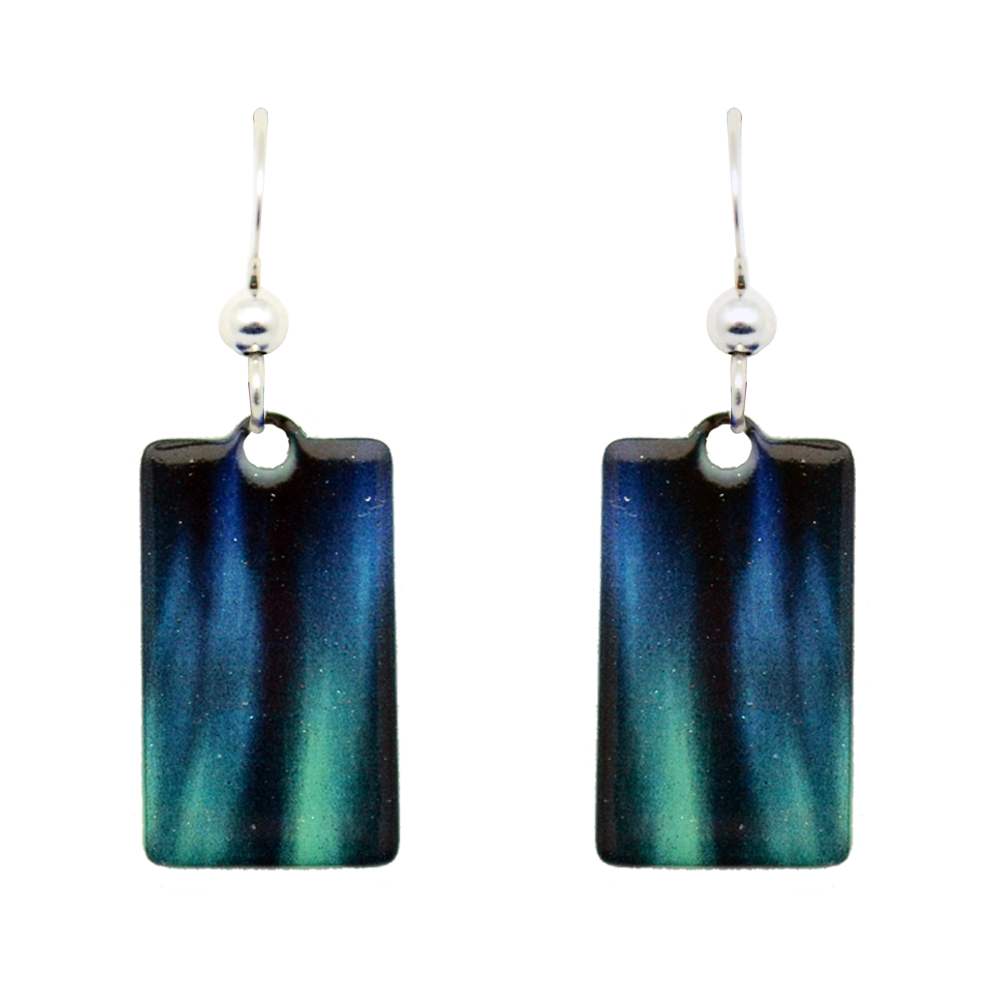 Aurora Small Rectangle Earrings, Sterling Silver Earwires, Item# 1836