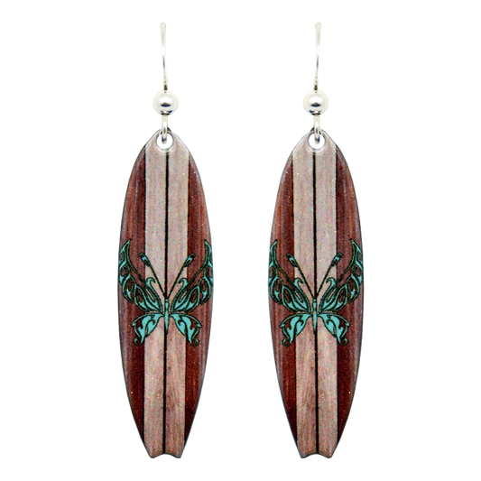 Butterfly Surf Earrings, sterling silver French hooks, Item# 1842