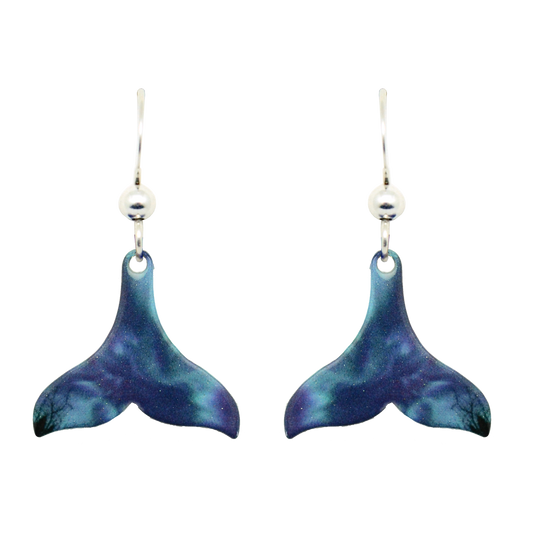 On Angel's Wings Whale Tail Earrings