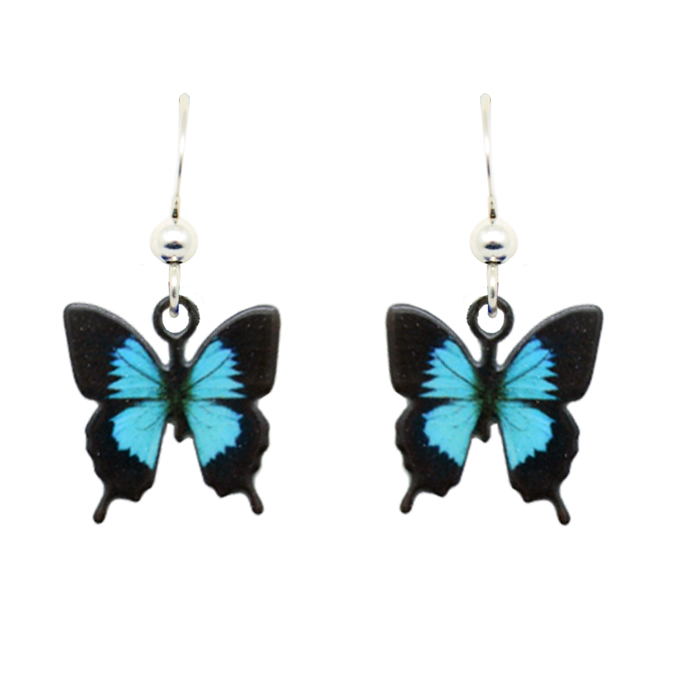 Blue Mountain Swallowtail Earrings, Sterling Silver Earwires, Item#1916