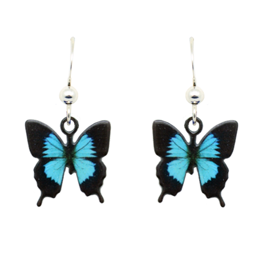 Blue Mountain Swallowtail Earrings, Sterling Silver Earwires, Item#1916